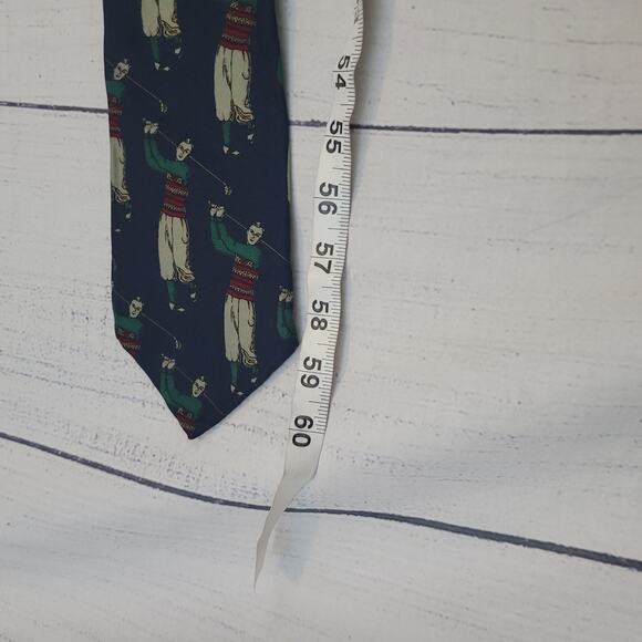Robert Talbott Size OS Golfer Print Tie Pebble Beach Vintage Novelty Accessory - Picture 4 of 4
